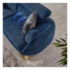 Диван велюровый с откидной спинкой, голубой | модель Bugati | Турция