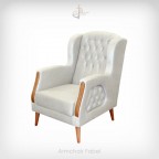 Крісло класичне з дерев'яними вставками, каркас дуб | модель Fabel