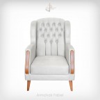 Кресло классическое с деревянными вставками, каркас дуб | модель Fabel