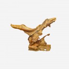 Статуя напольная резная из коряги "Орел и лев", 135х105 см (K-64)
