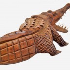 Статуетка дерев'яна різьблена Крокодил, масив тіка, Індонезія (FS-002)
