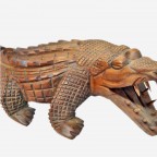 Статуетка дерев'яна різьблена Крокодил, масив тіка, Індонезія (FS-002)