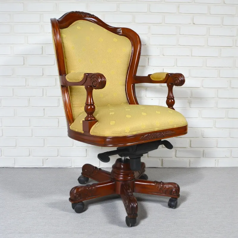 Крісло офісне жовте (1401-034) червоне дерево Індонезія 