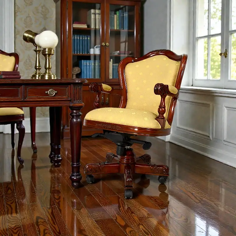 Крісло офісне жовте (1401-034) червоне дерево Індонезія 