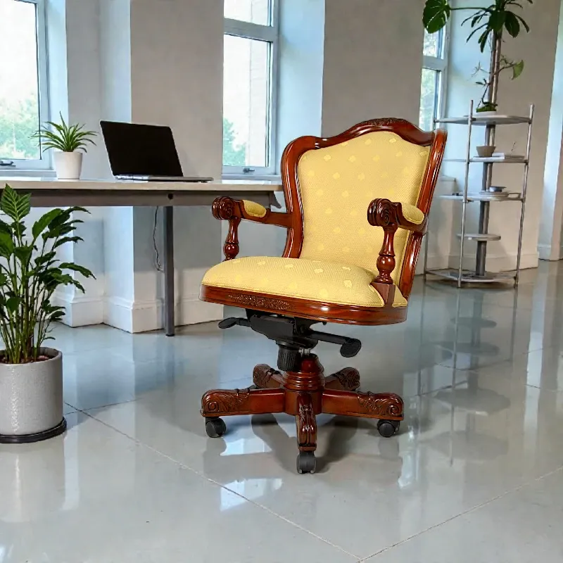 Крісло офісне жовте (1401-034) червоне дерево Індонезія 