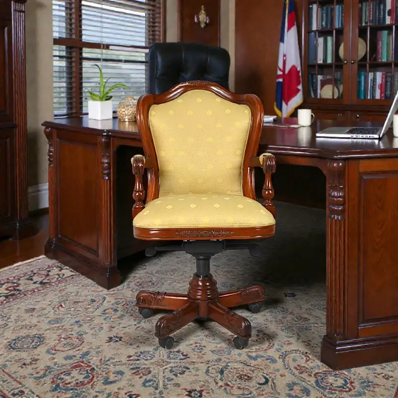 Крісло офісне жовте (1401-034) червоне дерево Індонезія 