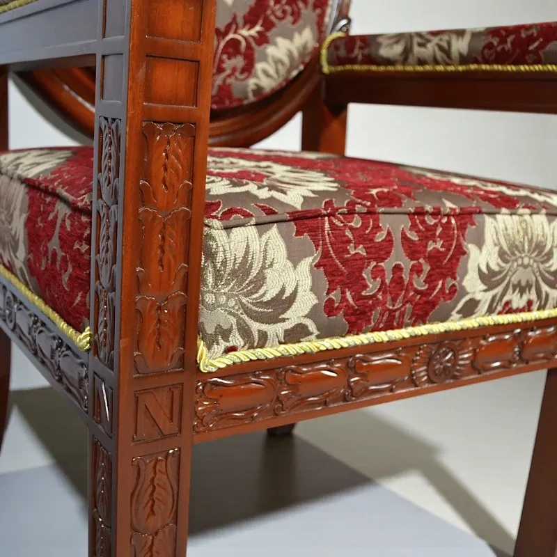 Крісло - трон Наполеона (1101-009) червоне дерево Індонезія 