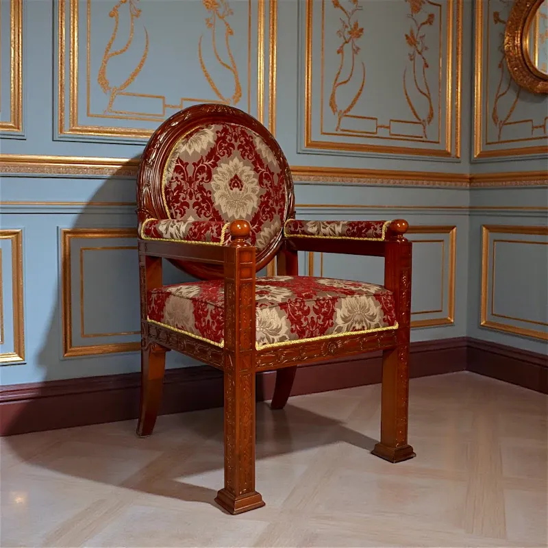 Крісло - трон Наполеона (1101-009) червоне дерево Індонезія 