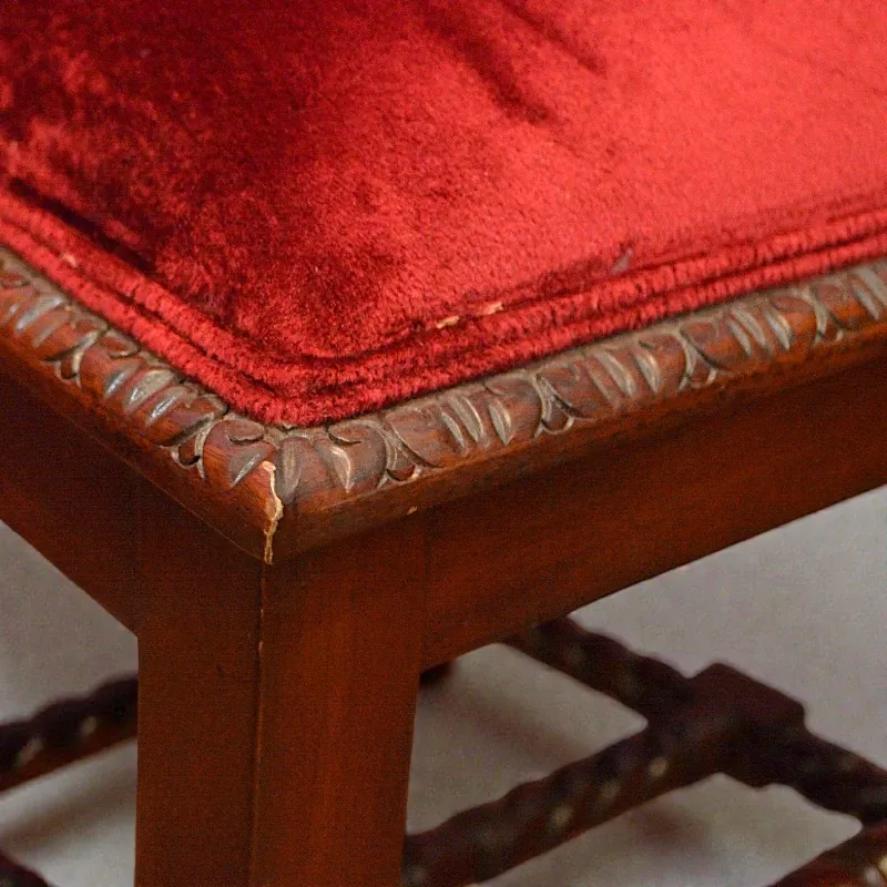 Стул резной (KRS-255), бардовый, красное дерево Индонезия