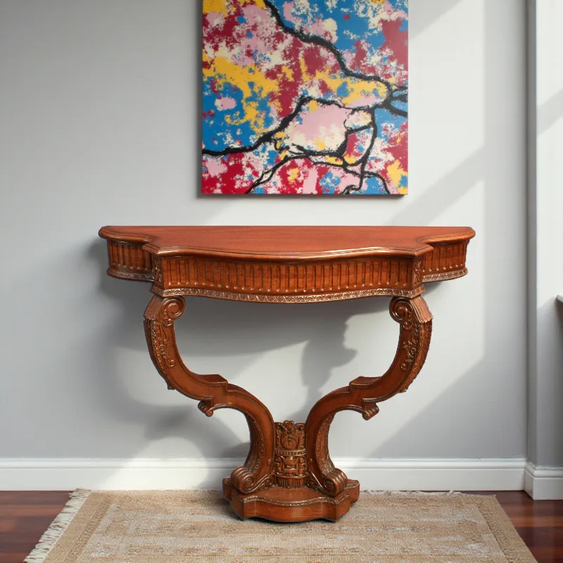 Консоль пристенная 2402-076 красное дерево Индонезия