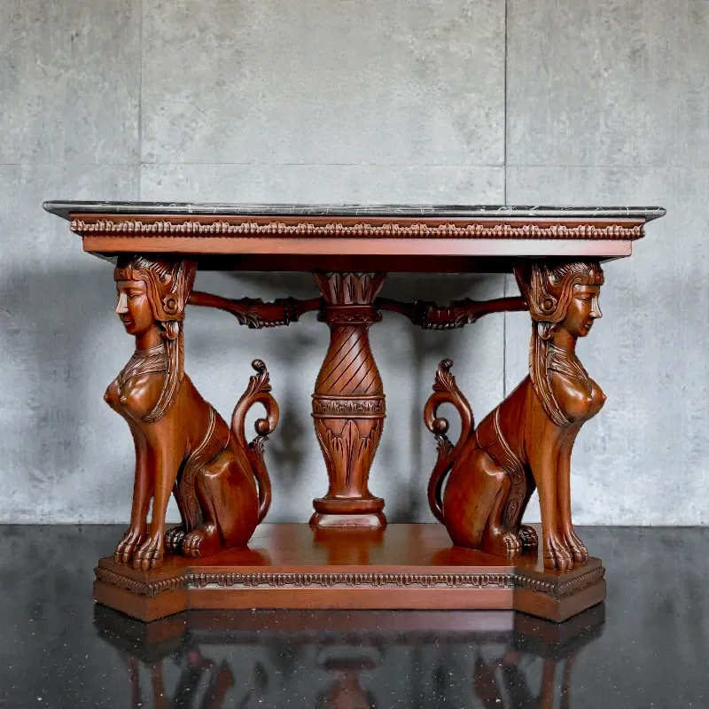 Консоль приcтінна, мармур, червоне дерево Сфінкси (MJ-422), Індонезія