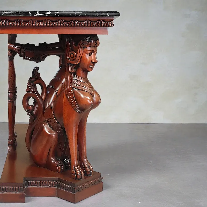 Консоль приcтінна, мармур, червоне дерево Сфінкси (MJ-422), Індонезія