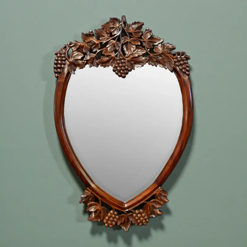 Дзеркало настінне Серце, 104х56 см, червоне дерево, Індонезія (SP-555)