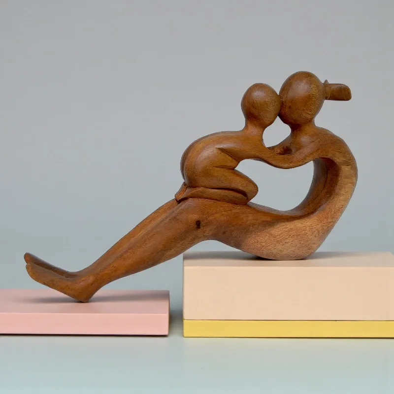 Статуетка абстракція Мати з дитиною (BS-60) 17х31 см тік Індонезія