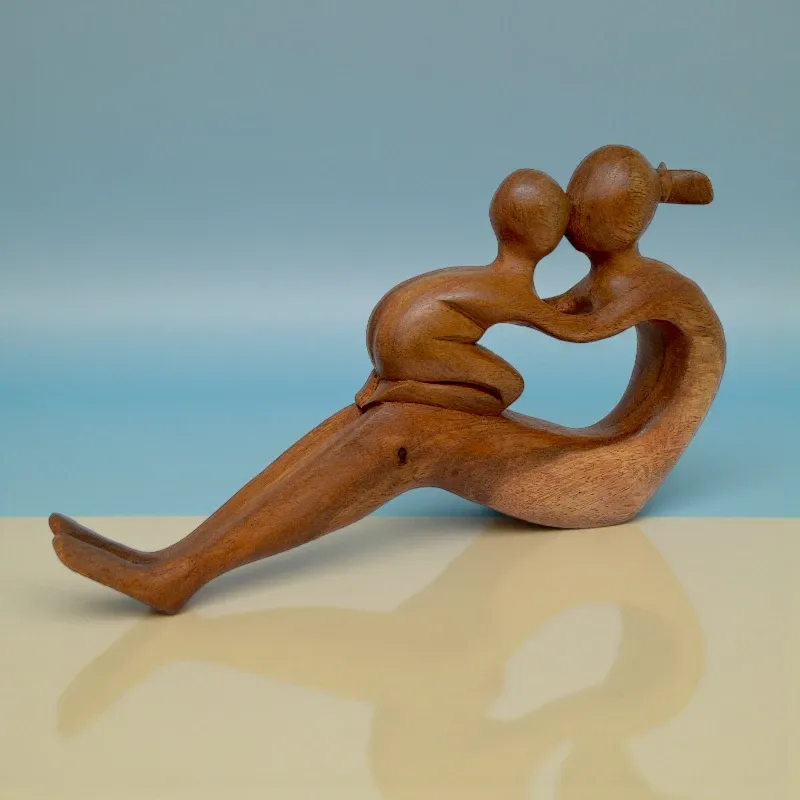 Статуетка абстракція Мати з дитиною (BS-60) 17х31 см тік Індонезія