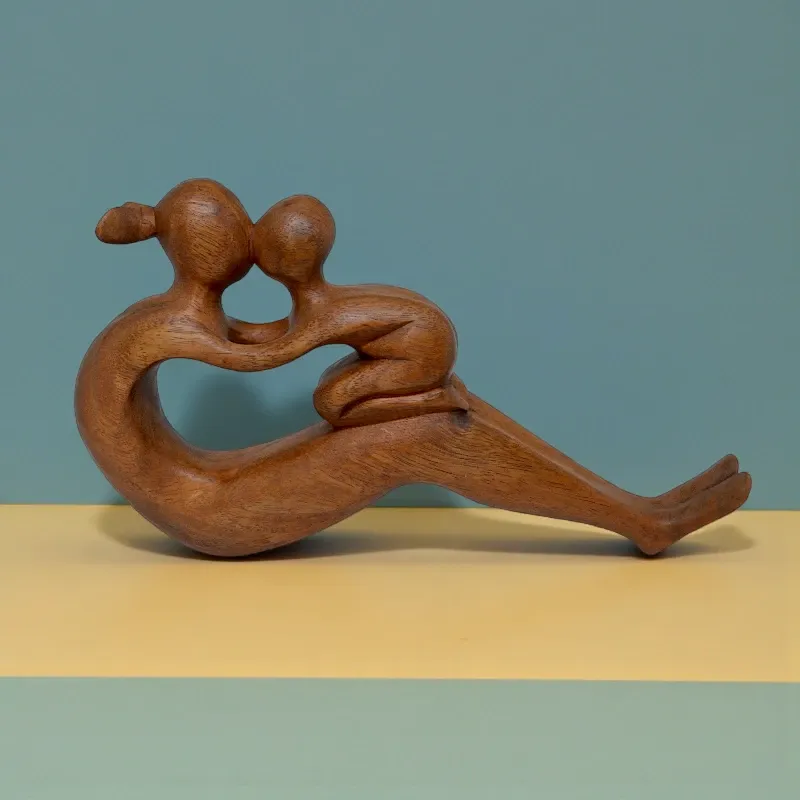 Статуэтка абстракция Мать с ребенком (BS-60) 17х31 см тиковое дерево Индонезия