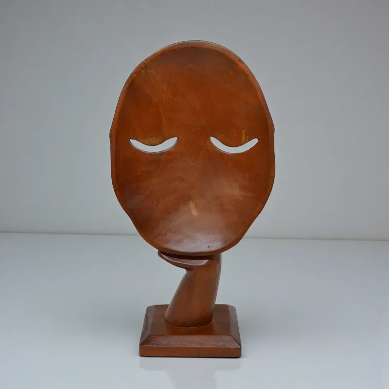 Статуетка декоративна Маска K-67 червоне дерево 31х16 см Індонезія