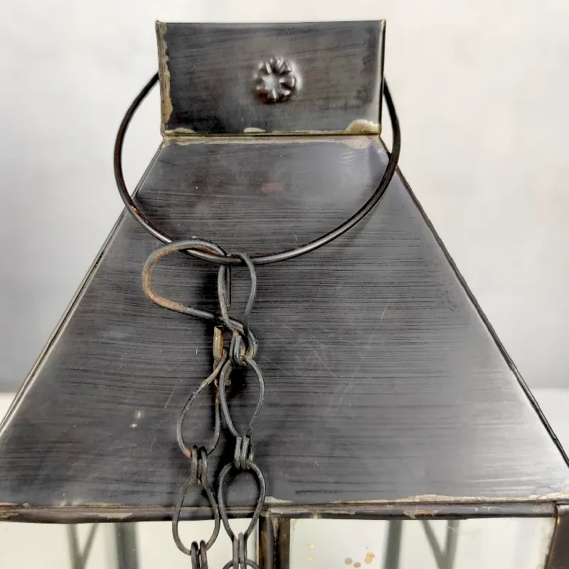 Підсвічник-ліхтар Ретро (K-42) латунь, чорний 15x29 см Індонезія