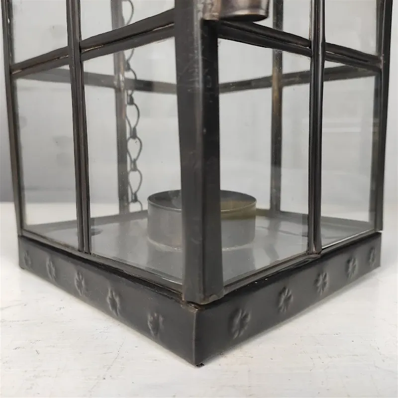 Підсвічник-ліхтар Ретро (K-42) латунь, чорний 15x29 см Індонезія