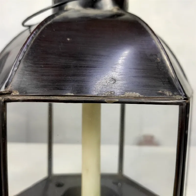 Підсвічник-ліхтар чорний (SG6B) латунь 20x24 см Індонезія