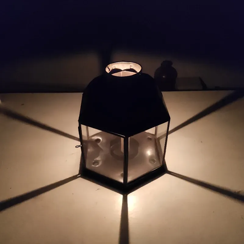 Підсвічник-ліхтар чорний (SG6B) латунь 20x24 см Індонезія