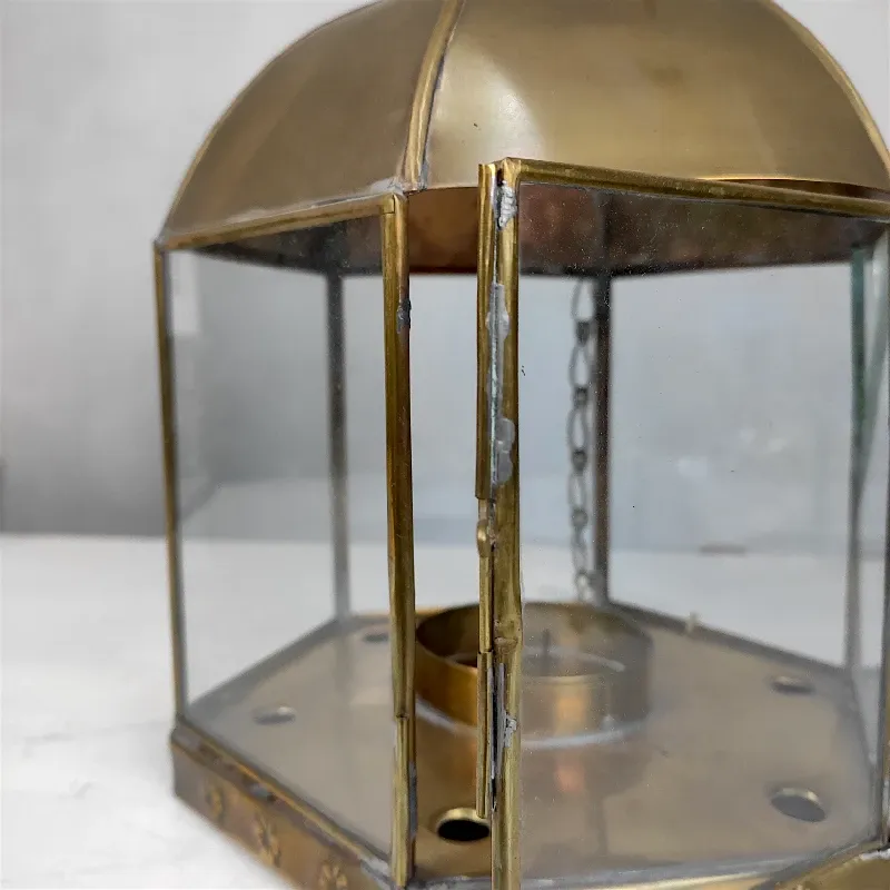 Підсвічник-ліхтар латунний Ретро (SG6) 20x24 см Індонезія