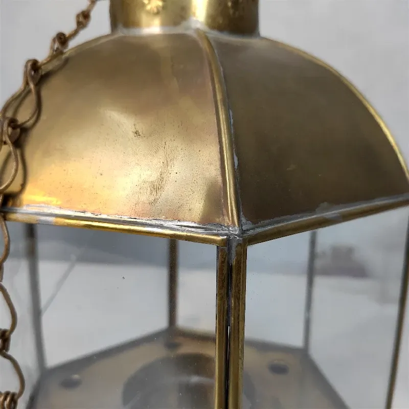 Підсвічник-ліхтар латунний Ретро (SG6) 20x24 см Індонезія