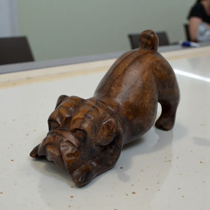 Статуетка Французький бульдог АВ-70 5х8 см тікове дерево 