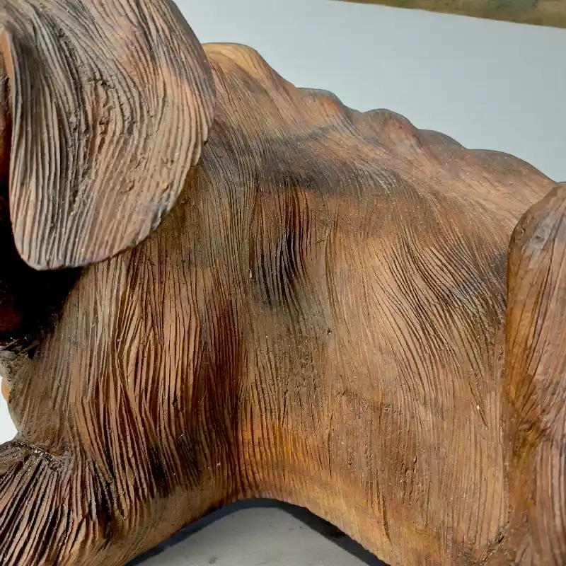 Статуетка Лежача собака дерев'яна (ADog-008) 40 см Індонезія