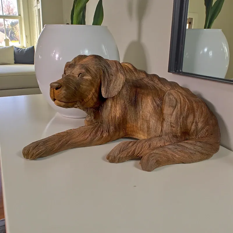 Статуетка Лежача собака дерев'яна (ADog-008) 40 см Індонезія