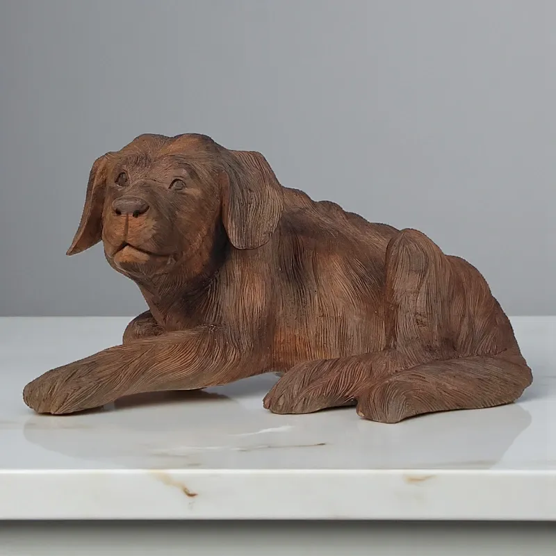 Статуетка Лежача собака дерев'яна (ADog-008) 40 см Індонезія