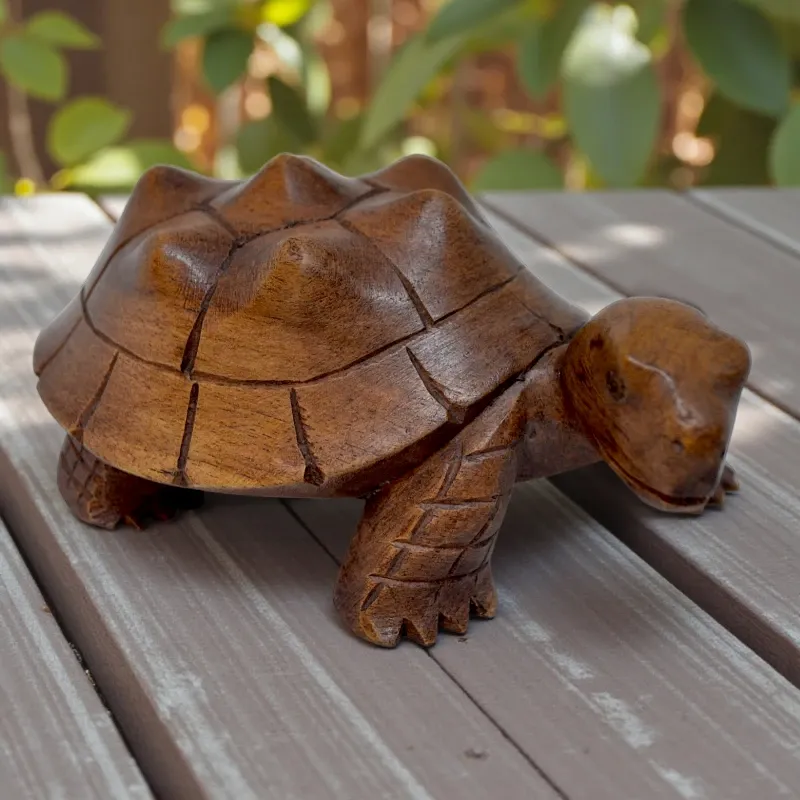 Статуетка дерев'яна Черепаха FH-0069 12х7 см тік Індонезія