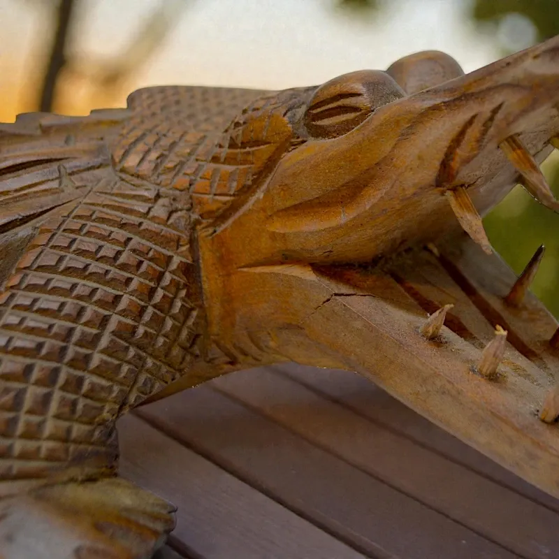 Статуетка дерев'яна Крокодил FS-002 31х8 см Індонезія 