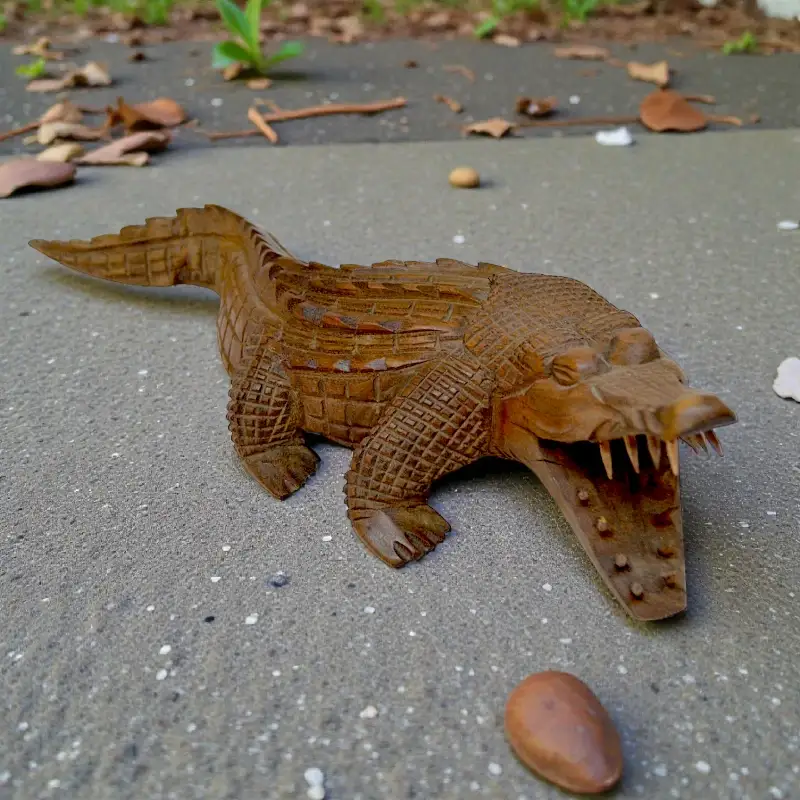 Статуетка дерев'яна Крокодил FS-002 31х8 см Індонезія 