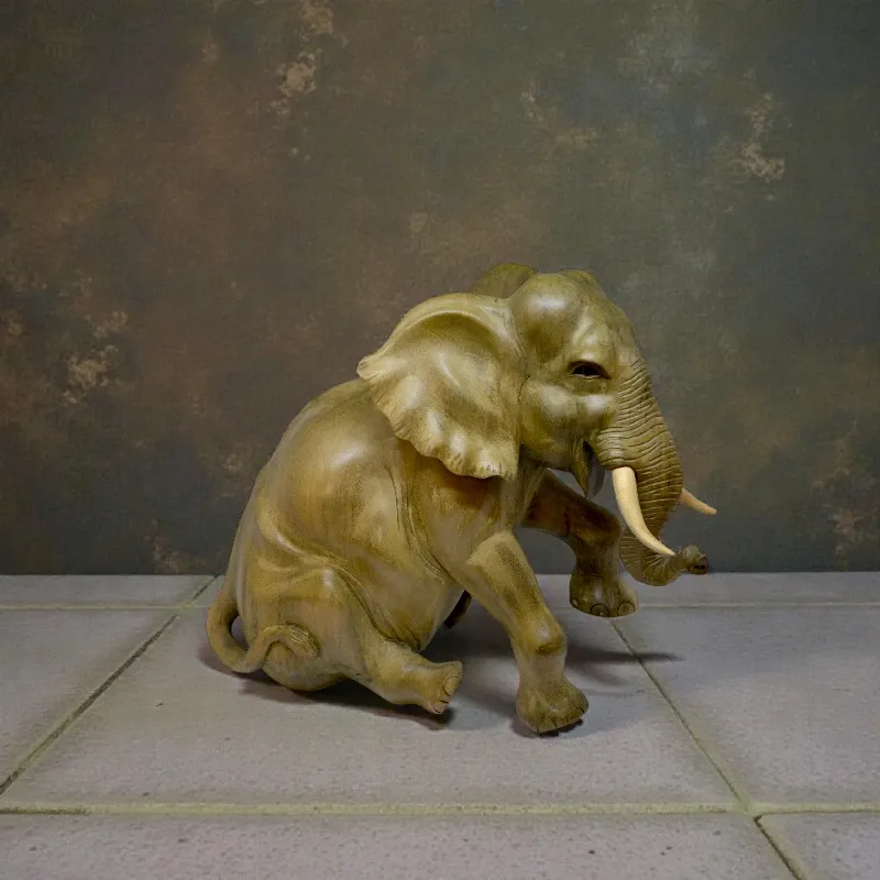 Статуетка дерев'яна Слон сидить FS-036 палісандр 25х30 см Індонезія 