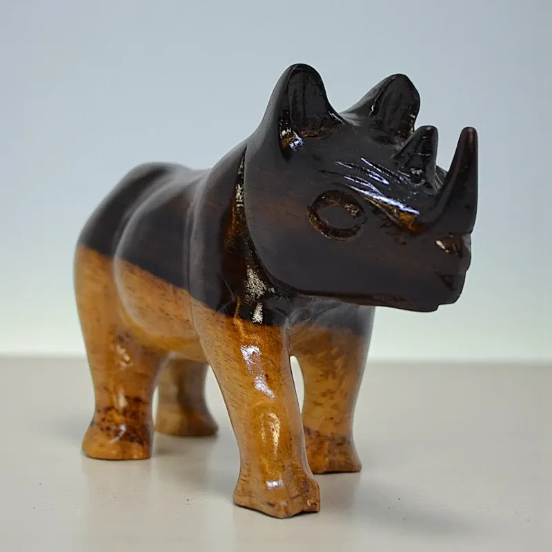 Статуэтка Носорог 10х6 см тиковое дерево Индонезия (K-54)