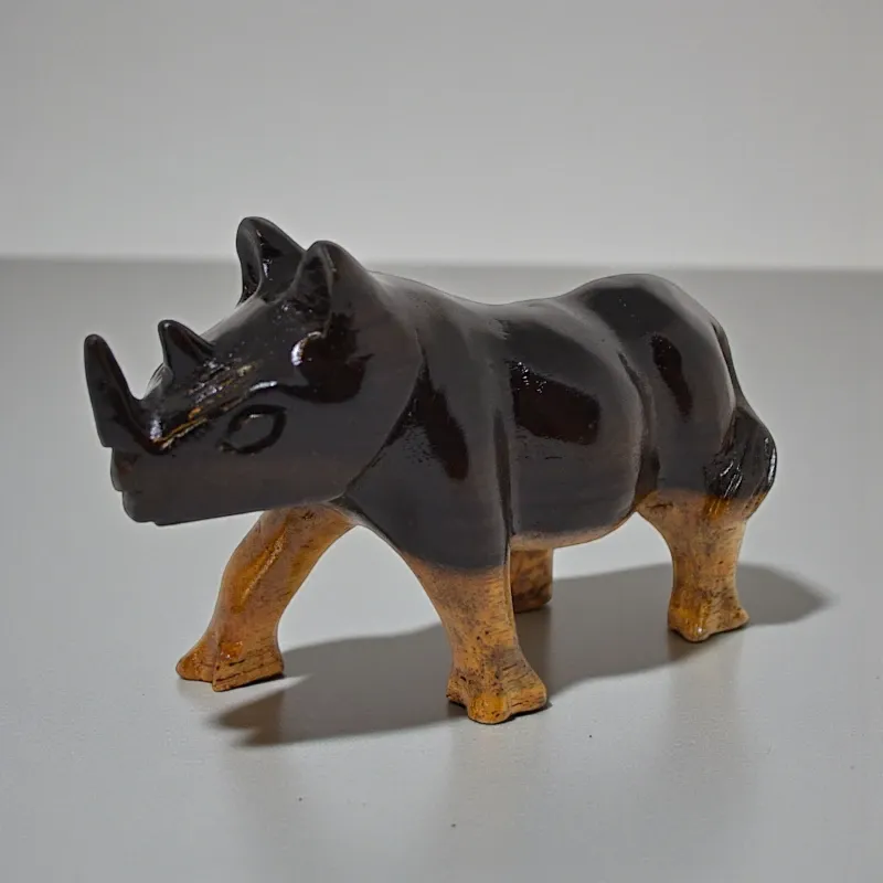 Статуетка Носоріг 10х6 см тікове дерево Індонезія (K-54)