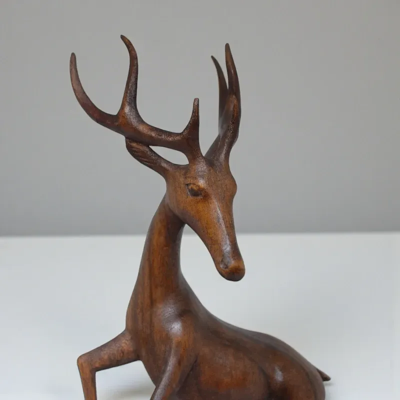 Статуетка Лань (FL-004) 30х14 см тікове дерево Індонезія 