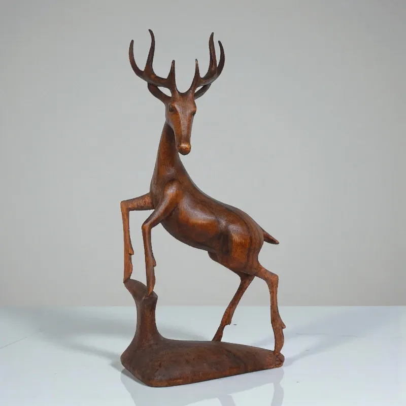 Статуетка Лань (FL-004) 30х14 см тікове дерево Індонезія 