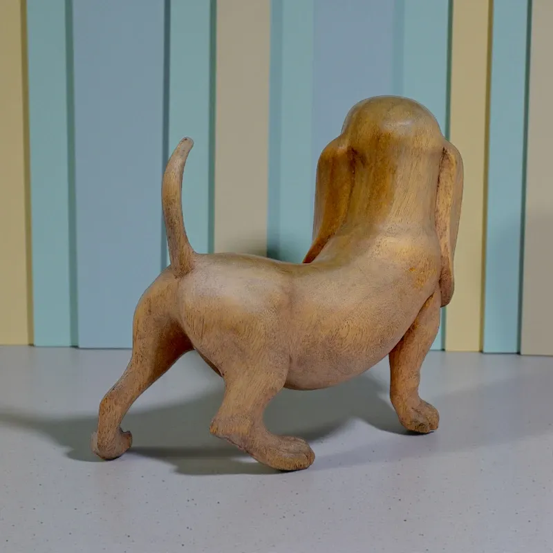 Статуетка собака Такса дерев'яна тік (Taksa-09) 25х19 см Індонезія