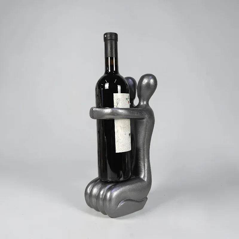 Подставка деревянная под бутылку Пара (AB-26Ag), серебристая