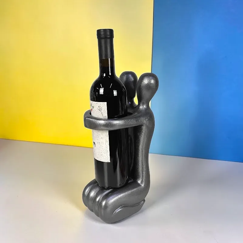 Подставка деревянная под бутылку Пара (AB-26Ag), серебристая