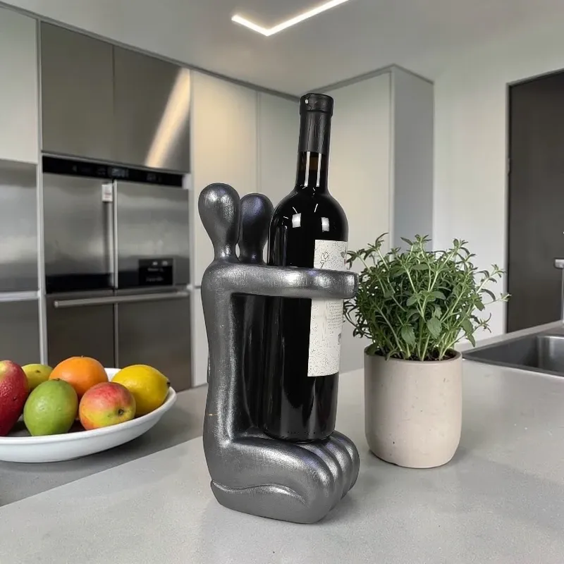 Подставка деревянная под бутылку Пара (AB-26Ag), серебристая