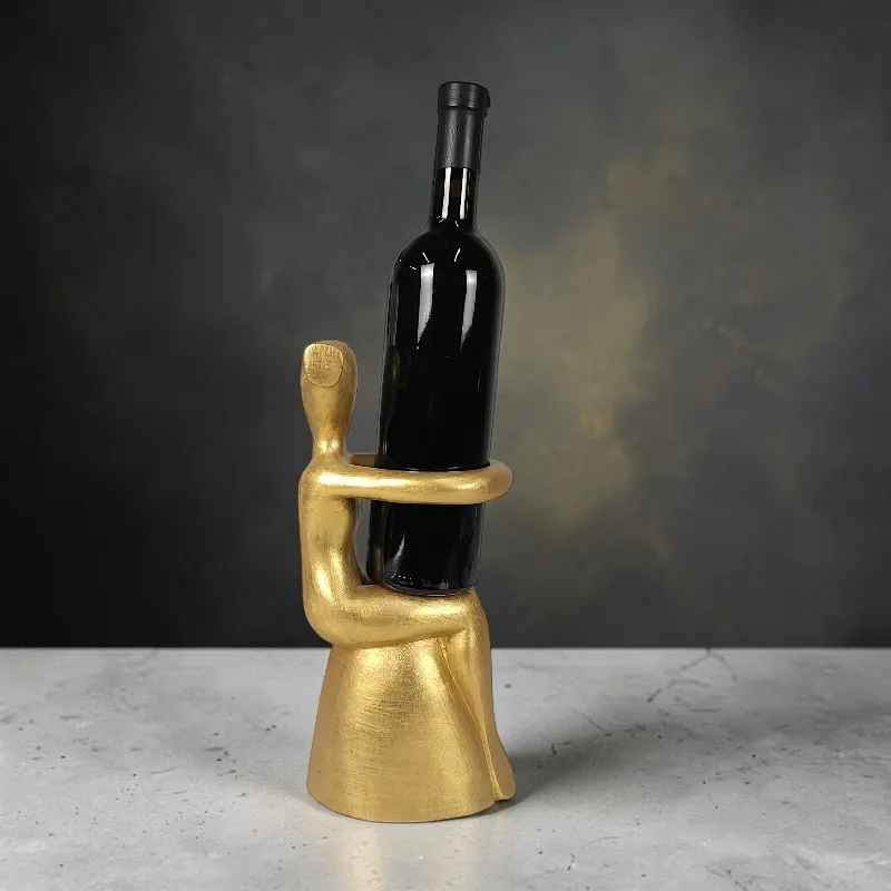 Підставка дерев'яна для пляшки Дівчина (AB-28G) золотистий