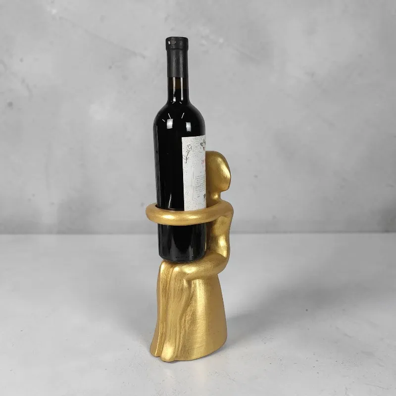 Підставка дерев'яна для пляшки Дівчина (AB-28G) золотистий