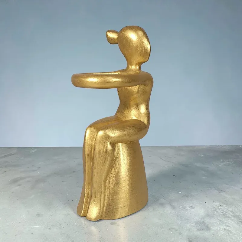 Підставка дерев'яна для пляшки Дівчина (AB-28G) золотистий