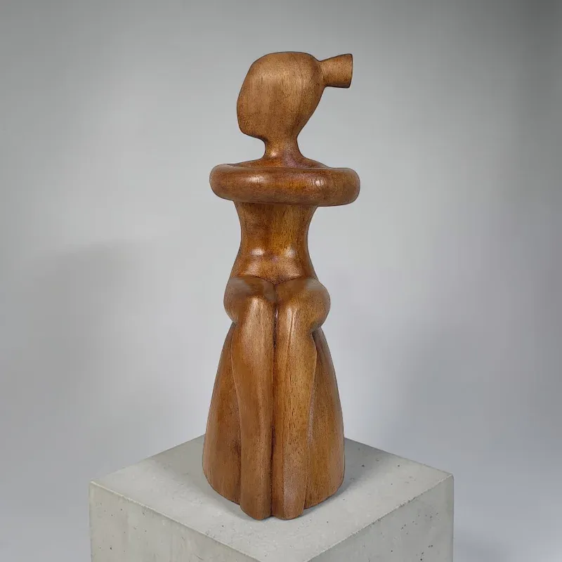 Дерев'яна підставка під винну пляшку Дівчина (AB-28), тік, Індонезія