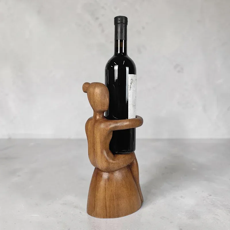 Дерев'яна підставка під винну пляшку Дівчина (AB-28), тік, Індонезія