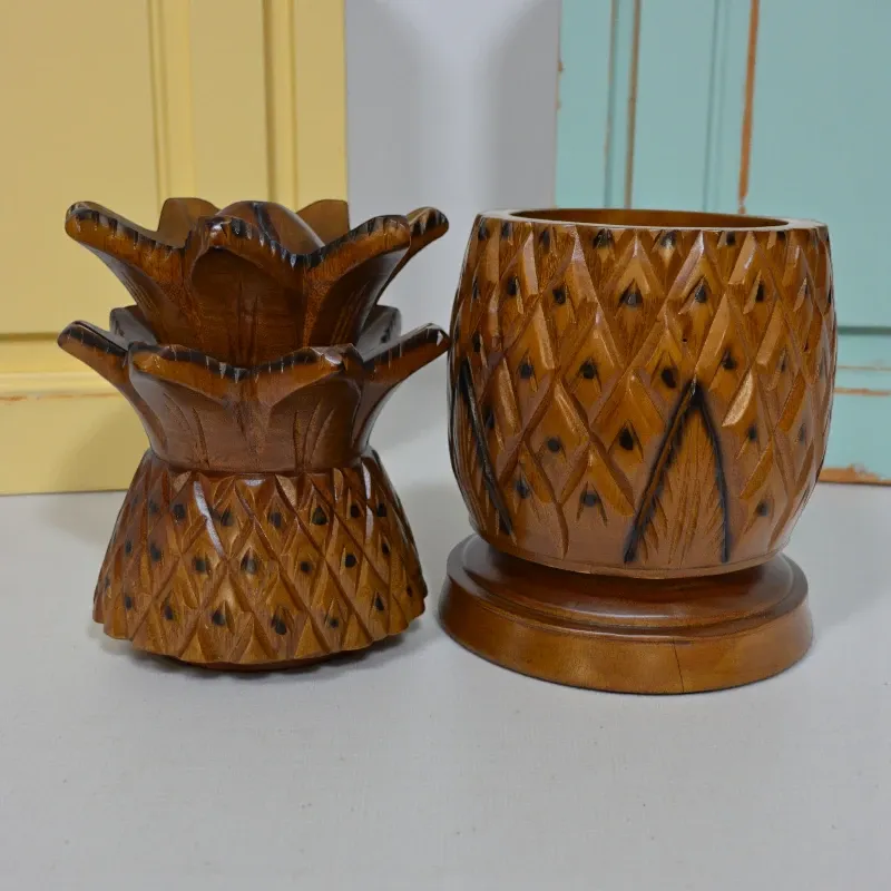 Скринька дерев'яна Ананас К-751 тікове дерево 30х13 см Індонезія