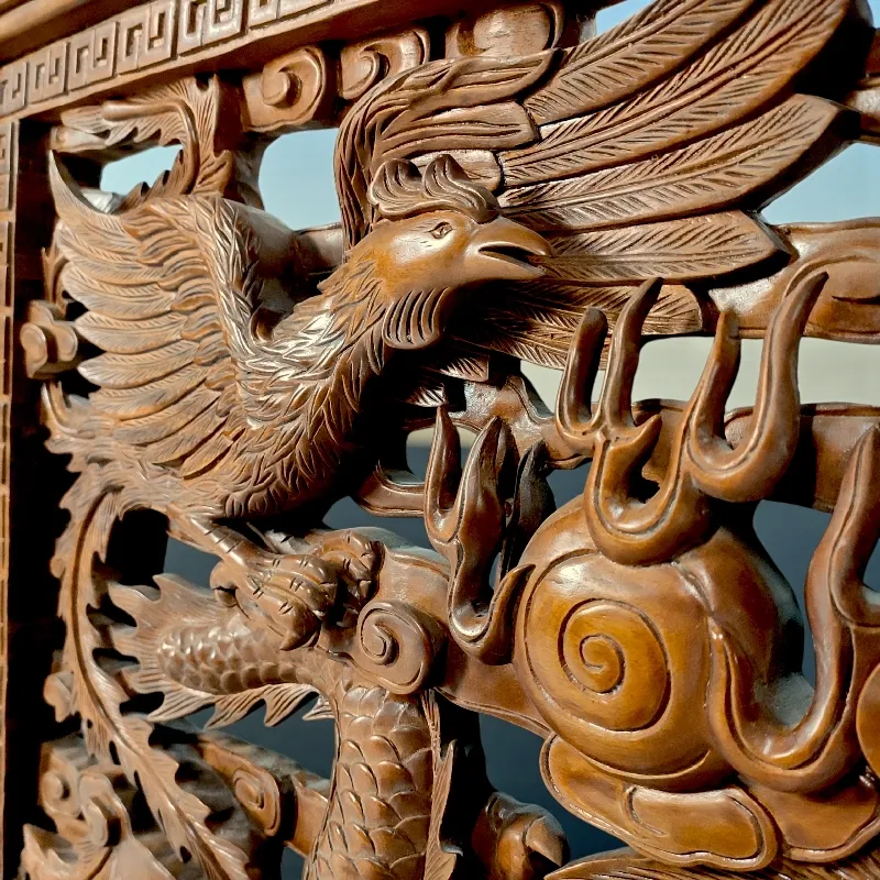 Панно Дракон та Фенікс DF-1 тік Індонезія